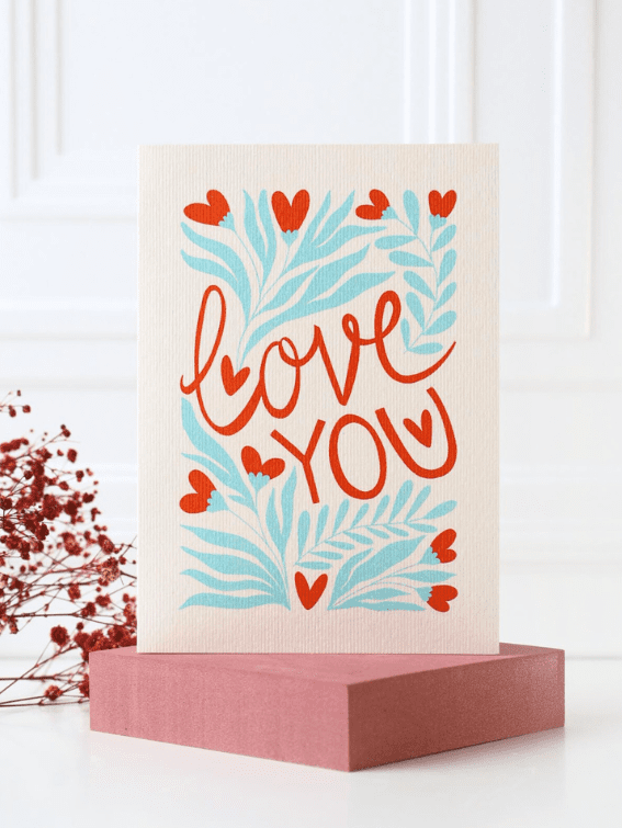 Kocham Cię kartka okolicznościowa