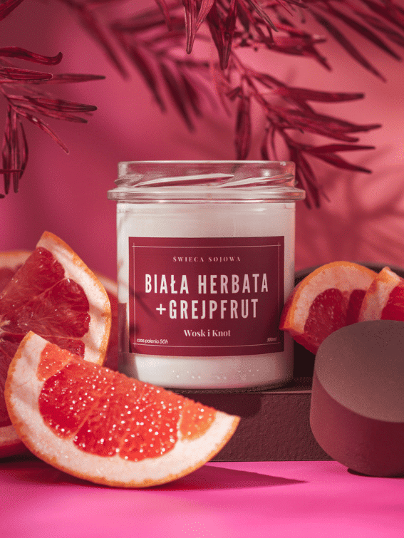 Biała Herbata & Grejpfrut świeca sojowa