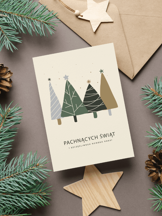 Choinka kartka świąteczna