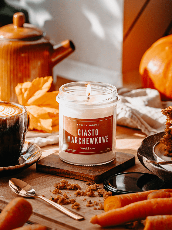 Ciasto Marchewkowe świeca sojowa