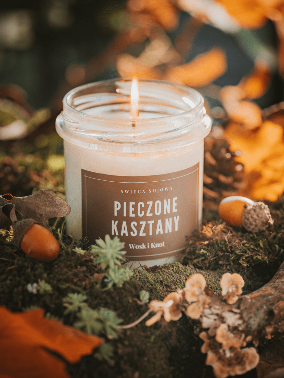 Pieczone Kasztany świeca sojowa