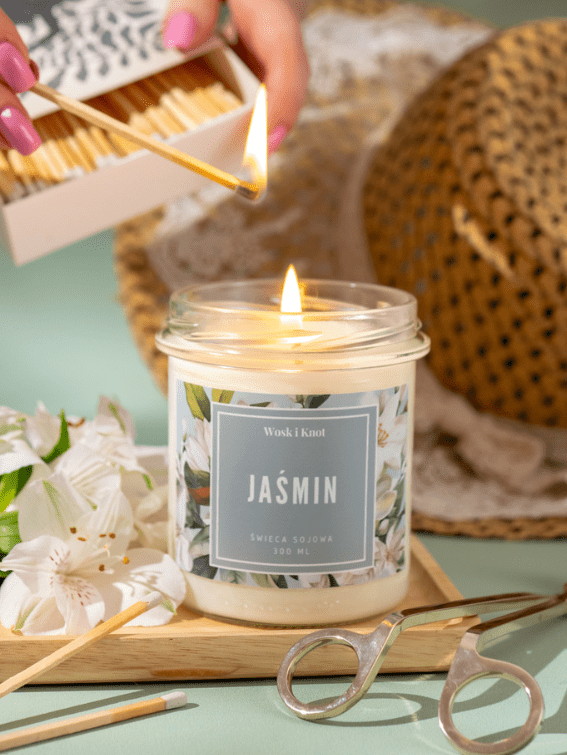 Jaśmin świeca sojowa
