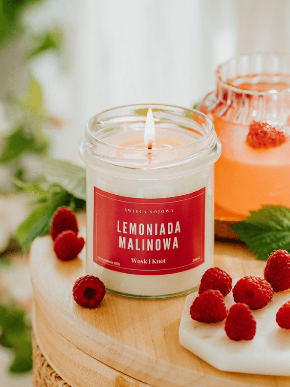 Lemoniada Malinowa świeca sojowa