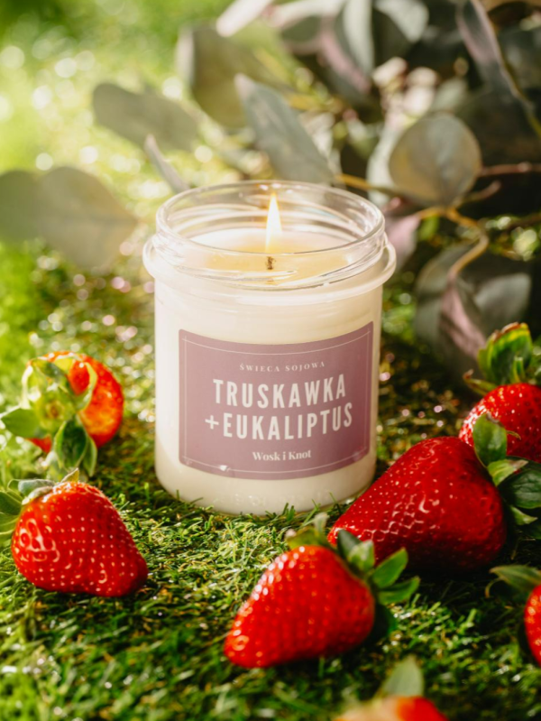 Truskawka & Eukaliptus świeca sojowa
