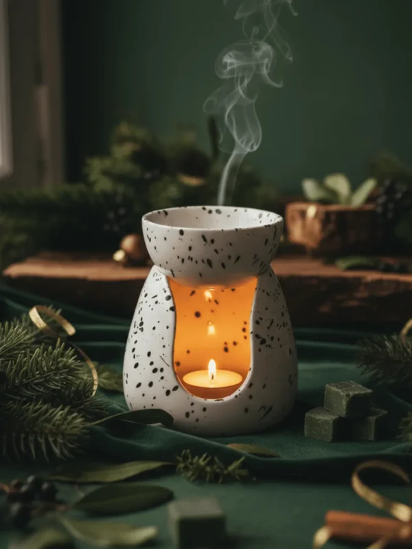 Kominek Ceramiczny z Miseczką do Wosków Zapachowych