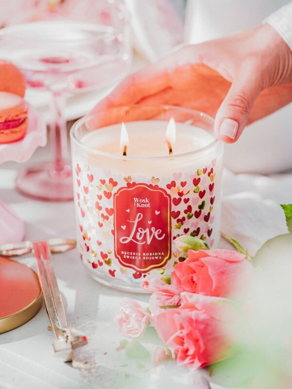 Love świeca sojowa dwuknotowa