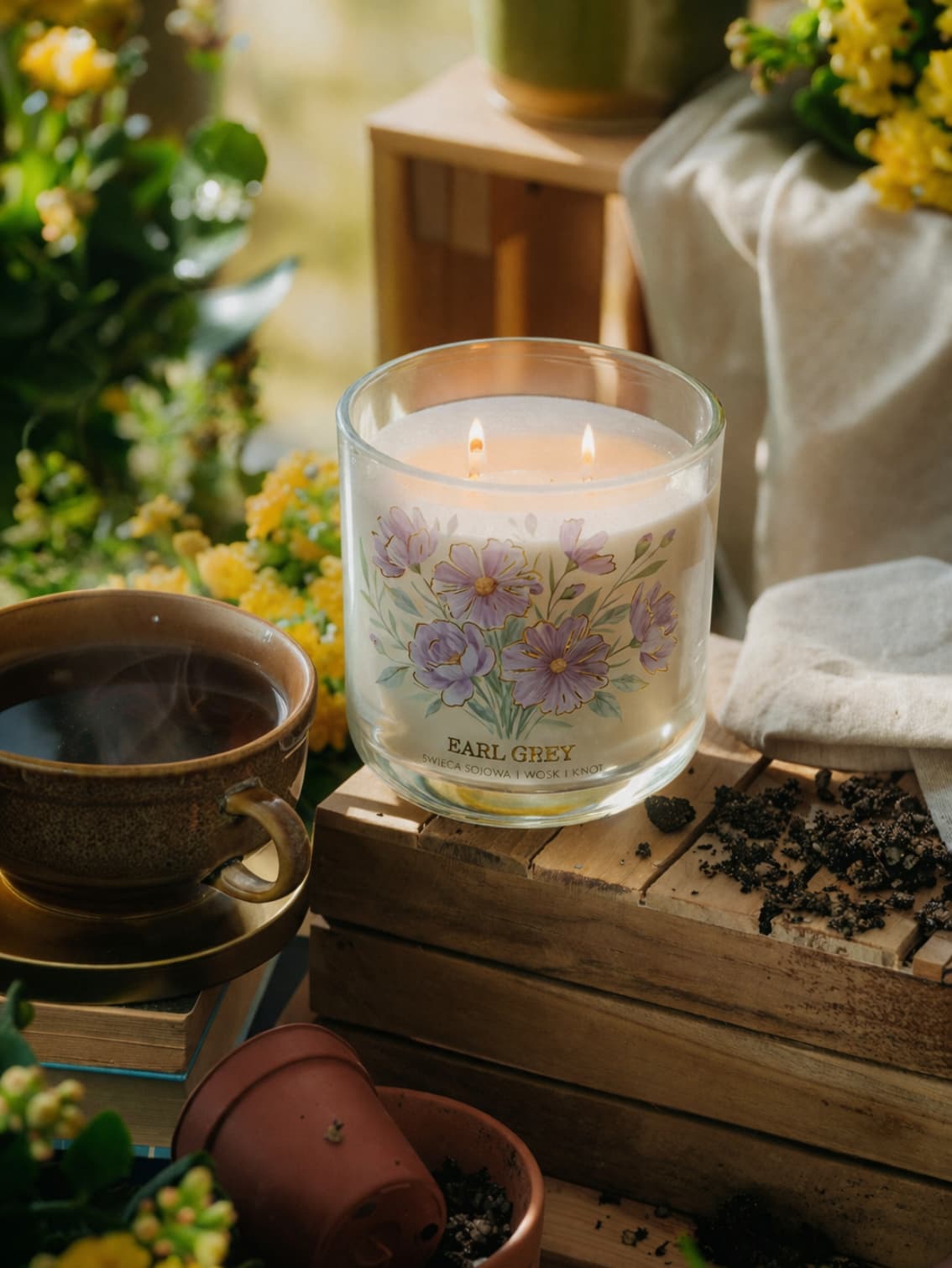 Earl Grey świeca sojowa dwuknotowa - obrazek 2