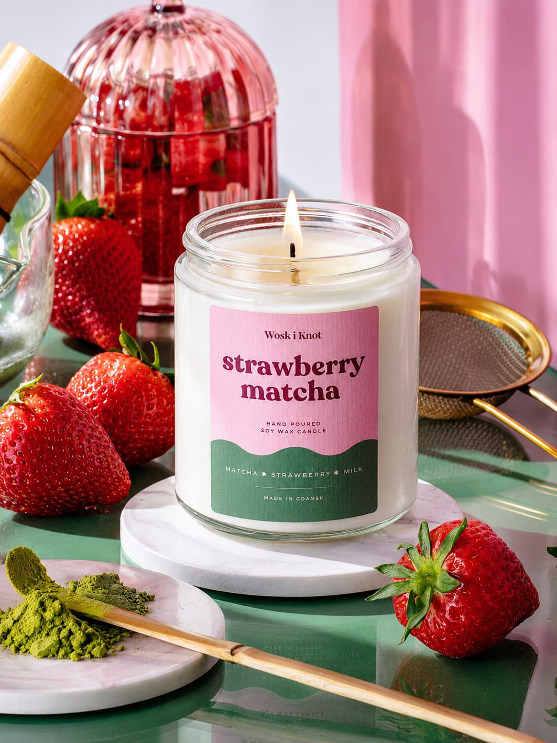Strawberry Matcha świeca sojowa