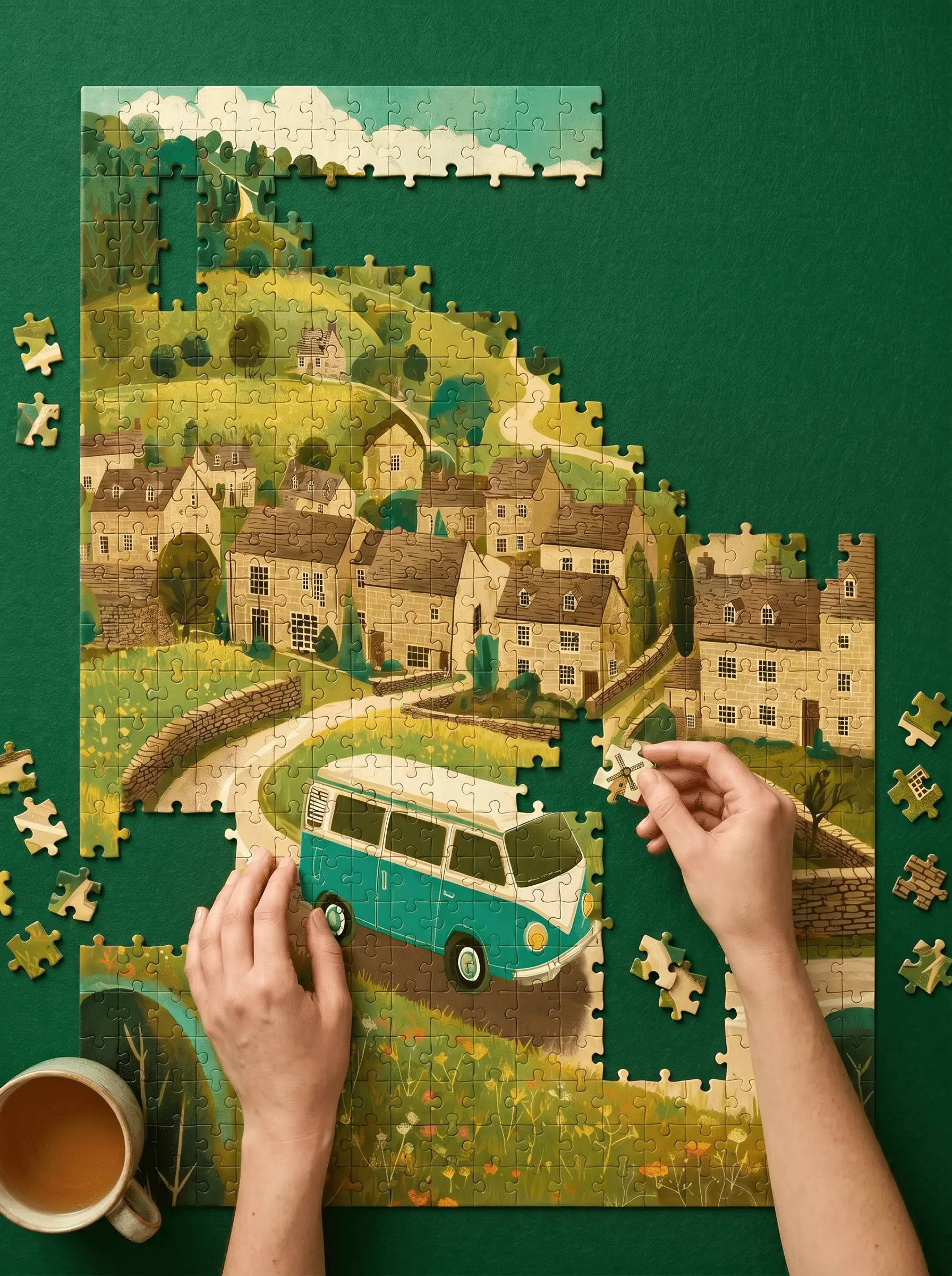 Sunny Village puzzle 500 elementów - obrazek 3
